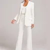 Luxury Runway Designer high end Suit Set Women's Career Style Single Button Blazer Flare Pants Suit