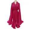 Luxury designer runway Clothing  Elegant Ruffles V-neck Irregular Long maxi Dresse Women 2023 Runway Robes Longues - Image 5