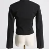 Luxury designer Newest 2023 Fall Winter Designer Fashion Women' V-neck Long Sleeve Zipper Panel Jacket - Image 6