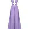 Luxury designer high end 2023 Fashion Stylish Designer Women's Sexy  V-neck Chiffon Party Strap Long Dress - Image 2