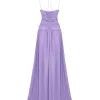 Luxury designer high end 2023 Fashion Stylish Designer Women's Sexy  V-neck Chiffon Party Strap Long Dress - Image 3