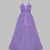 Luxury designer high end 2023 Fashion Stylish Designer Women's Sexy  V-neck Chiffon Party Strap Long Dress - Image 4