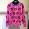 Jacquard Knitted Women Pullover Sweater 2023 Autumn Winter O Neck Long Sleeve Knitwear Top Jumper Ladies Sueters De Mujer