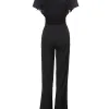 Luxury designer Female High Quality runway Fashion Party Black White Sexy Chic Girls Tassels Office Workplace  Jumpsuit - Image 2