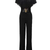 Luxury designer Female High Quality runway Fashion Party Black White Sexy Chic Girls Tassels Office Workplace  Jumpsuit