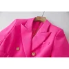 Luxury  Elegant Fluorescent Color Street Lady Blet Blazer Dress Women Quality Chic Dresses - Image 3