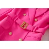 Luxury  Elegant Fluorescent Color Street Lady Blet Blazer Dress Women Quality Chic Dresses - Image 4