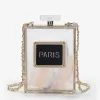 Luxury designer  Acrylic Perfume Women Casual Black Bottle Handbags Wallet Paris Party Toiletry Wedding Clutch Evening Bags Luxury Purses - Image 2