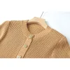 Luxury designer women Fall Elegant O-neck Sheath Knitting office wear Dress - Image 3