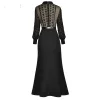 Luxury designer Fashion high end dress Women's Dress Long sleeve Lace Package Hip Elegant Party Black Fishtail Dresses - Image 2